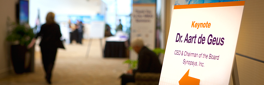 tradeshow and conference signage for keynote address photo